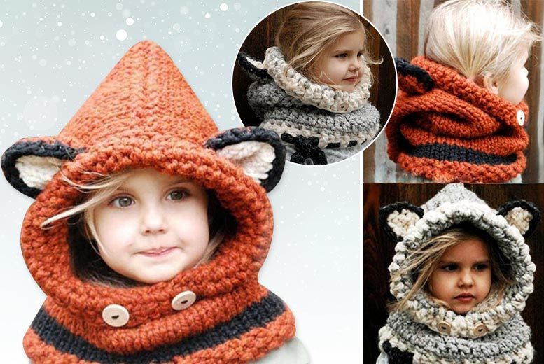 £9 instead of £39.99 (from EFMall) for a kids' hooded scarf - choose from orange and grey and save 77%