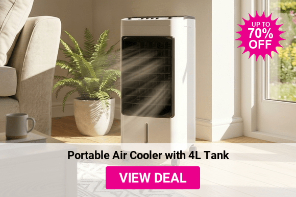 £57 instead of £98.99 for a Portable Air Cooler with 4L Tank from Hirix International LTD - save 60%
