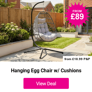 £84 instead of £499.99 for a hanging egg chair from Hirix - save 83% 