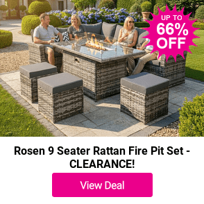 £799 instead of £1699.99 for a Rosen 9 Seater Rattan Fire Pit Set from Dreams Living - save 53%