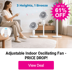£29.99 instead of £69.99 for an adjustable indoor oscillating fan from Obero - save 57%