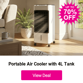 £57 instead of £98.99 for a Portable Air Cooler with 4L Tank from Hirix International LTD - save 60%