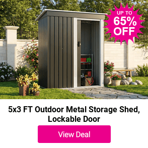 £74 instead of £214.29 for a durable 5x3 FT outdoor metal shed featuring rust-resistant galvanized steel, secure sliding door access and a spacious weather-resistant design from Living & Home - save 65%