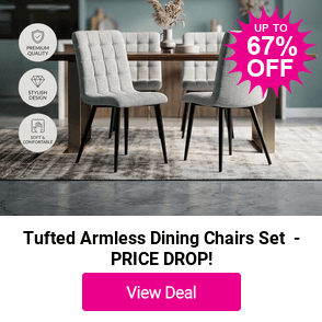 £116 instead of £302.57 for a Tufted Armless Dining Chairs Set of 4 from Living & Home - save 62%