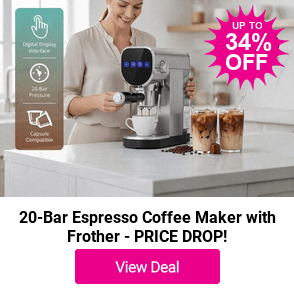 £59 instead of £89.99 for a 20-Bar Espresso Coffee Maker with Frother, with a limited number available for £50.00, from DMD Collective - save up to 44%