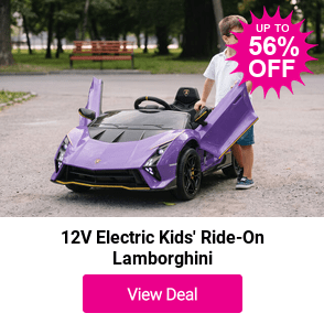 £109 instead of £249.99 for a 12V Electric Kids Ride-On Lamborghini Car with Scissor Doors, Music & Remote - 2 Colours from Hirix International LTD - save 56%