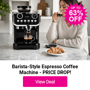 £129 instead of £349.99 for a Barista-Style Coffee Machine with Built-In Steam Wand from Ground Level - save 63%