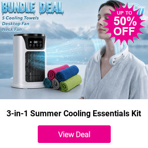 From £9.99 instead of £19.99 for a 3-in-1 Cooling Kit with 5 towels from Obero, saving you 50%. Stay cool anywhere with a desktop fan, bladeless neck fan and 5 ice silk towels, available individually or as a full set.