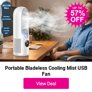 £12.99 instead of £29.99 for a Portable Bladeless Cooling Mist USB Fan from Just Gift Direct - save 57%