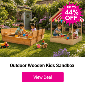 £59 instead of £104.99 for a Wooden Kids Sandbox Sandpit with Benches from Neo Direct - save 44%