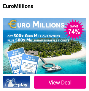 500 EuroMillions Lines and 500 Millionaires Raffle Tickets with You Play We Play - 
