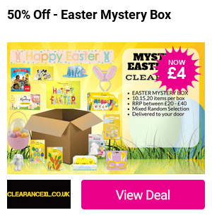 £3 for 50% off an easter mystery box from Clearance XL