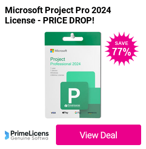 Save 77% off Microsoft Project Professional 2024 Lifetime License – no subscription, just a single purchase for lasting value.