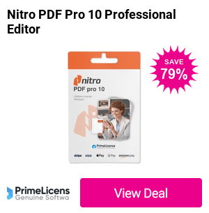 Save 79% on a lifetime Professional Edition licence of Nitro PDF Pro 10 – edit, convert, and secure PDFs forever with no subscriptions