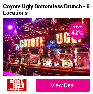 ‘Bottomless’ Coyote Ugly themed brunch experience for two with prosecco and pizza at one of eight Coyote Ugly Saloon locations - Tuck in and save up to 38%