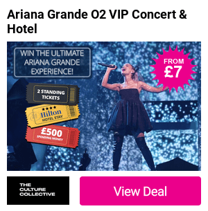 Get ready for an unforgettable night at The O2 Arena on 15th Aug 2026 as Ariana Grande brings the 'The Eternal Sunshine Tour' to London! Enter now for your chance to win 2 Standing Tickets, a Luxurious 4* Hotel Stay & £500 Spending Money!