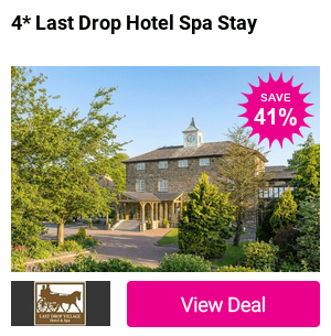 An overnight spa getaway in Bolton for two people, featuring spa access, late checkout, and free parking. Upgrade to include breakfast and dinner. Save up to 41% with the renowned Last Drop Village Hotel & Spa.
