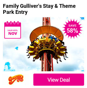 A fun-filled stay & play break at Gulliver’s Land Resort, Milton Keynes, including an overnight stay in themed family accommodation for four or six people, with one or two days of theme park entry - save up to 58%!