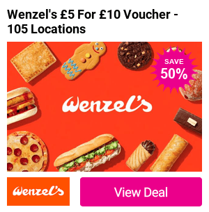 Enjoy a £10 open spend on bakery favourites and drinks at Wenzel's the Bakers – save 50% across 105 UK locations.