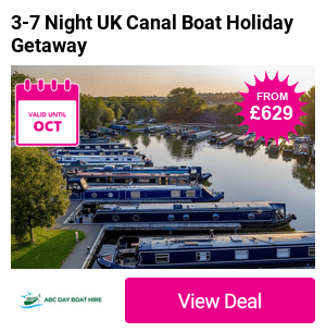 3-7 Night UK Canal Boat Holiday Getaway from ABC Boat Hire - save 37%