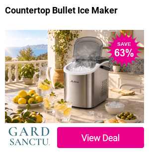 From £46.99 instead of £125.43 for a Countertop Bullet Ice Maker with Handle from Gardensanctuary - save up to 63%