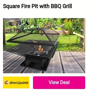 Square Fire Pit with BBQ Grill directzpublik 