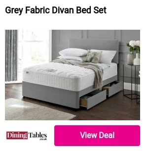 Grey Fabric Divan Bed Set 