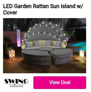 LED Garden Rattan Sun Island w Cover 