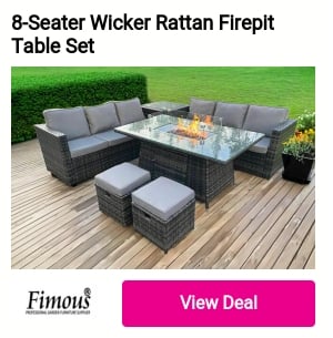 8-Seater Wicker Rattan Firepit 