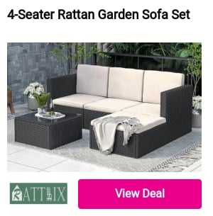 4-Seater Rattan Garden Sofa Set 