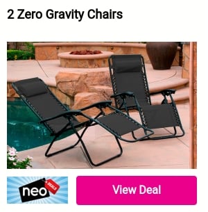 2 Zero Gravity Chairs w Drink Trays 