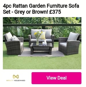 4pc Rattan Garden Furniture Sofa Set - Grey or Brown! 375 