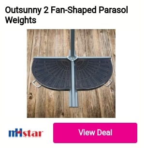 Outsunny 2 Fan-Shaped Parasol Welights 
