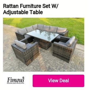 Rattan Furniture Set W Adjustable Table S 