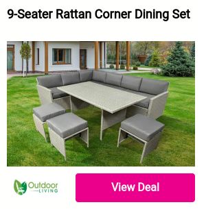 9-Seater Rattan Corner Dining Set 