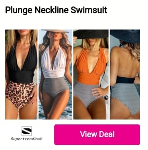 Plunge Neckline Swimsuit " 