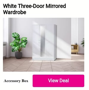 White Three-Door Mirrored Wardrobe 