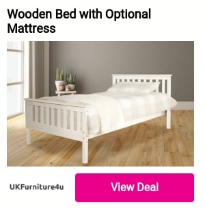 Wooden Bed with Optional Mattress UKFurnituredu 