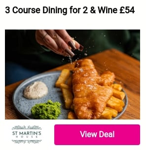 3 Course Dining for 2 Wine 54 