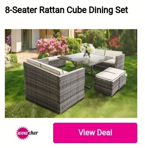 8-Seater Rattan Cube Dining Set 