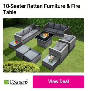 10-Seater Rattan Furniture Fire Table 