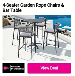 4-Seater Garden Rope Chairs Bar Table 