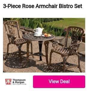 3-Plece Rose Armchair Bistro Set 