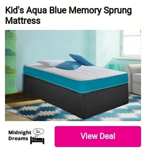 Kid's Aqua Blue Memory Sprung Mattress Dreams jsamy 