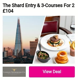 The Shard Entry 3-Courses For 2 104 