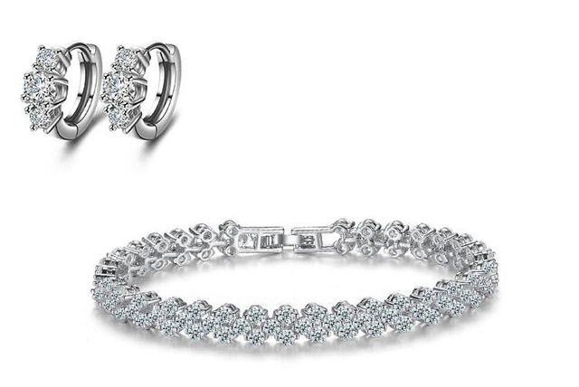 Crystal Multi-Link Bracelet & Earrings Set | Birmingham | Wowcher