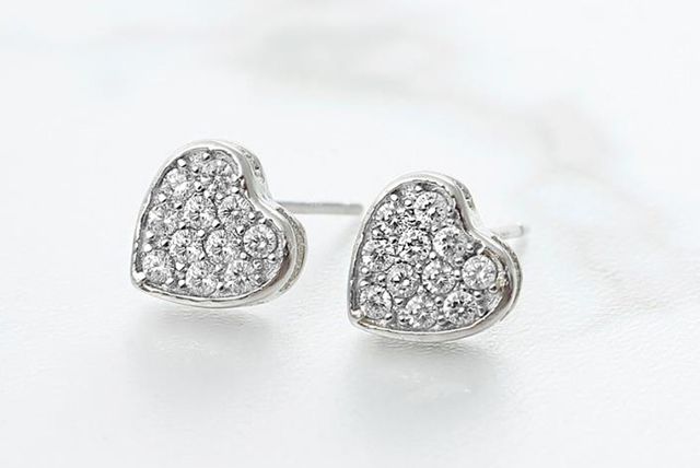 Sterling Silver Love Earrings with Germanium | Glasgow | Wowcher