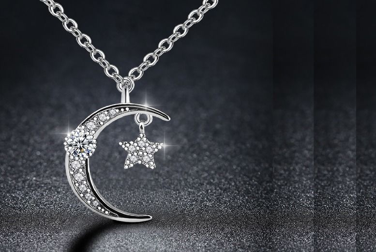 £12 instead of £59 for a moon and star crystal necklace from Genova International Ltd - save 79%