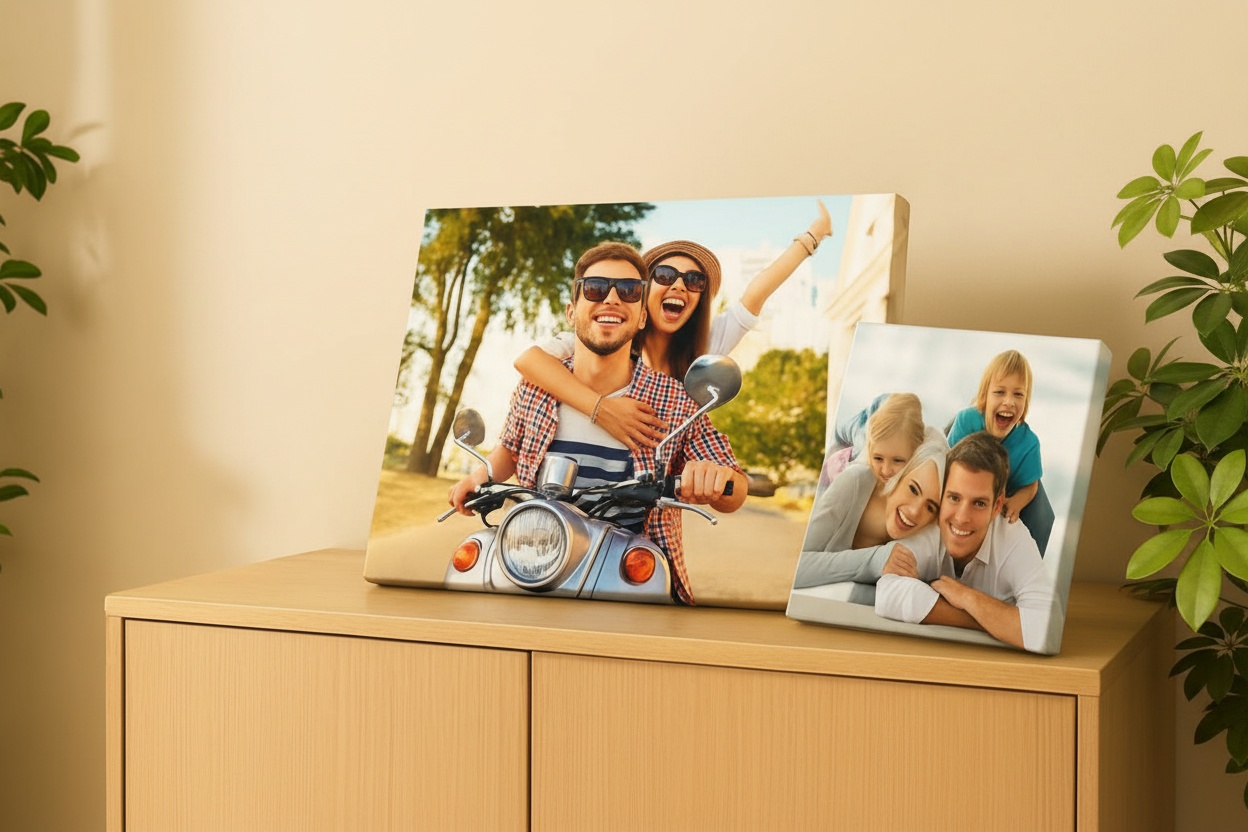 A3 Personalised Photo Canvas Wall Art - Hand-Finished, Premium Print, 41cm x 39cm | Wowcher