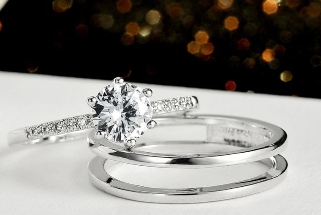 Silver-Plated Double Ring Set | Christmas